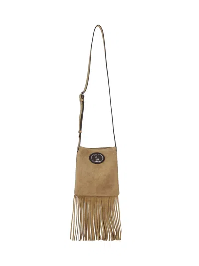 Valentino Garavani ‘nellcôte' Small Shoulder Bag In Beige