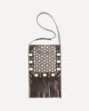 Valentino Nellcote Medium Studded Fringed Suede Crossbody Bag In Brown