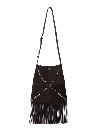 Valentino Garavani Nellcôte Shoulder Bag In Brown