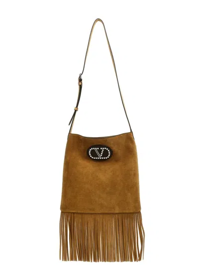 Valentino Garavani Nellcôte Shoulder Bag In Brown