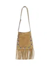 Valentino Nellcote Fringe Studded Suede Crossbody Bag In Sand