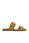 Valentino Nellcote Stud-embellished Suede Sliders In Brown
