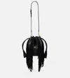 Valentino Nellcôte Small Fringed Leather Bucket Bag In Black