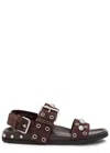 Valentino Nellcote Studded Ankle-strap Suede Sandals In Brown