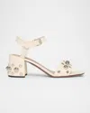 Valentino Garavani Nellcote Studded Ankle-strap Leather Sandals In Light Ivory