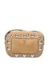 Valentino Nellcôte Studded Cross Body Bag In Nude