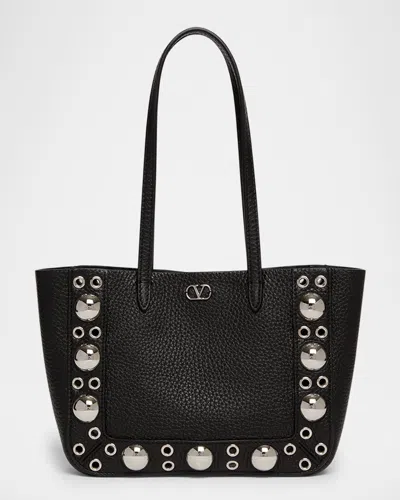 Valentino Garavani Nellcote Studded Leather Mini Tote Bag In Black