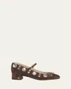 Valentino Stylish Block Heel Round Toe Pumps In Brown