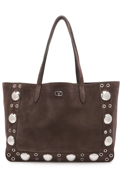 VALENTINO GARAVANI VALENTINO NELLCÔTE STUDDED SUEDE TOTE