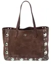 Valentino Nellcote Suede Tote In Brown