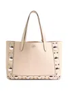 Valentino "riviera" Tote Bag Featuring Studded Detailing In Beige