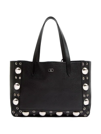 Valentino Garavani Nellcote Shopper Medium Studded Detailing In Black
