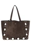 Valentino Suede Shoulder Bag With Maxi Metal Studs