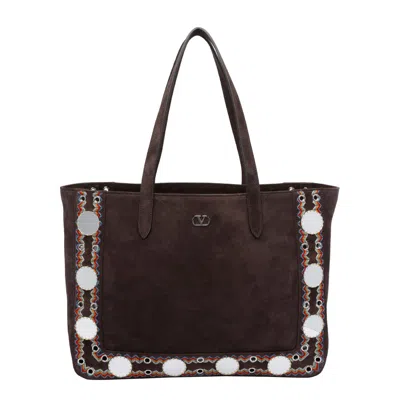 Valentino Garavani Nellcote Tote Bag In Brown