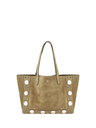 Valentino Garavani Valentino Nellcote Suede Tote In Green