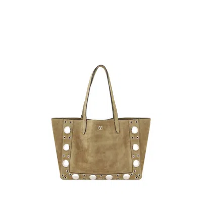 Valentino Garavani Valentino Nellcote Suede Tote In Green