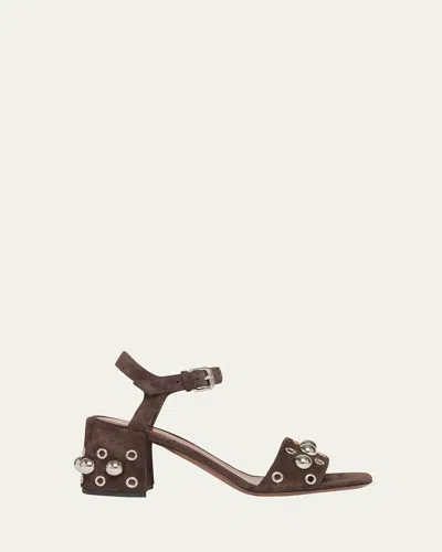 VALENTINO GARAVANI NELLCOTE VLOGO STUD LEATHER ANKLE-STRAP SANDALS