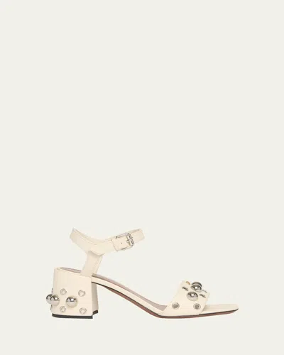 VALENTINO GARAVANI NELLCOTE VLOGO STUD LEATHER ANKLE-STRAP SANDALS