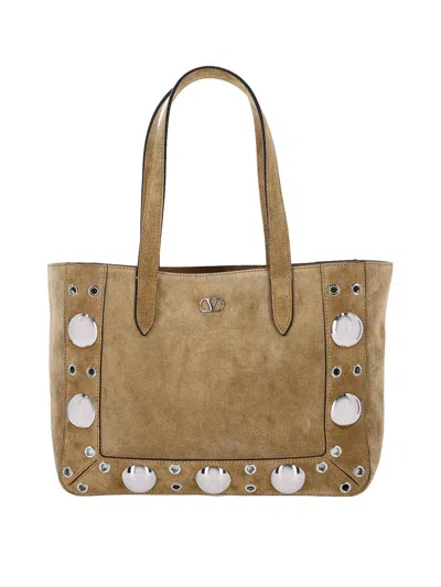 Valentino Garavani Nellcte Medium Tote Bag In Sand