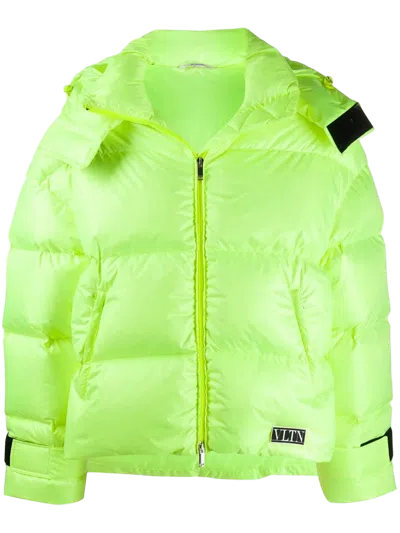 Valentino Neon Goose Down Puffer Down Jacket In Green