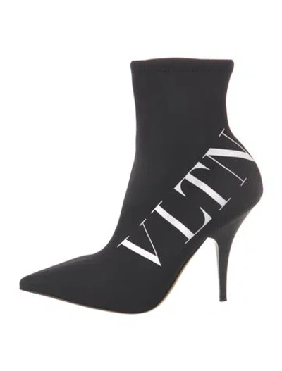 Pre-owned Valentino Garavani Neoprene Printed Boots In Black