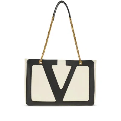 Valentino Garavani Neutral Black Tote Bags
