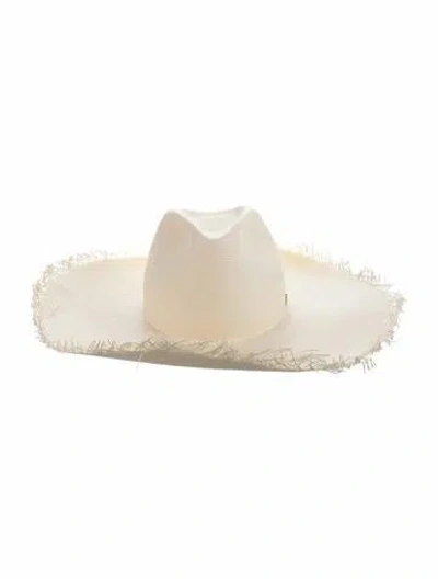 Pre-owned Valentino Garavani Neutral Fringe Sun Hat