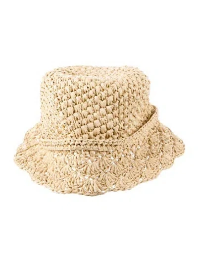 Pre-owned Valentino Garavani Neutral Straw Hat In Neutrals