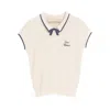 Valentino Cotton Tops With Bow Detail And Cap Sleeves