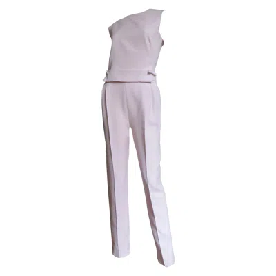 Pre-owned Valentino New Pink Silk Jumpsuit With Cut Out Back