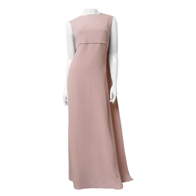Pre-owned Valentino New Silk Cape Gown In Brown