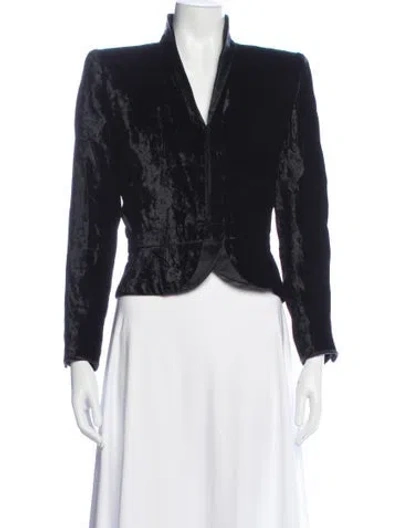 Pre-owned Valentino Night 1980's Velvet Jacket In Black