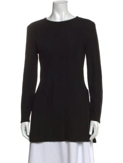 Pre-owned Valentino Night Cashmere Crew Neck Sweater In Black