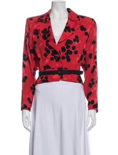 Pre-owned Valentino Night Floral Print Blazer In Multicolor