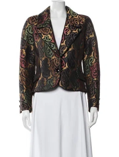 Pre-owned Valentino Night Paisley Print Blazer In Black