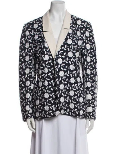 Pre-owned Valentino Night Printed Blazer In Blue