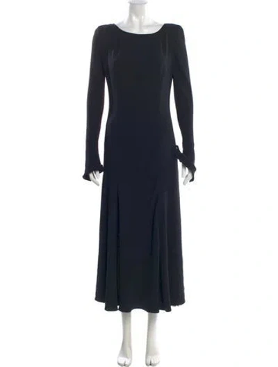 Pre-owned Valentino Night Silk Long Dress In Black