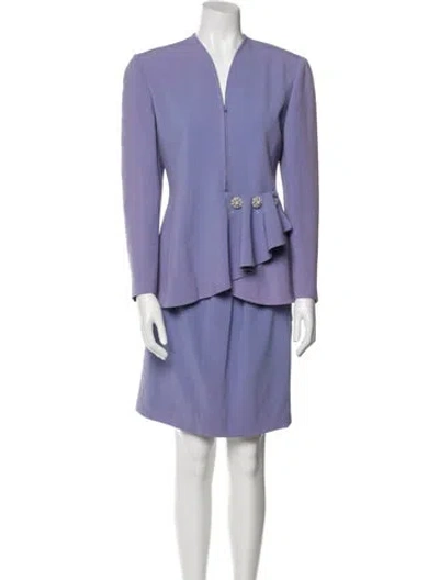 Pre-owned Valentino Night Skirt Suit In Purple