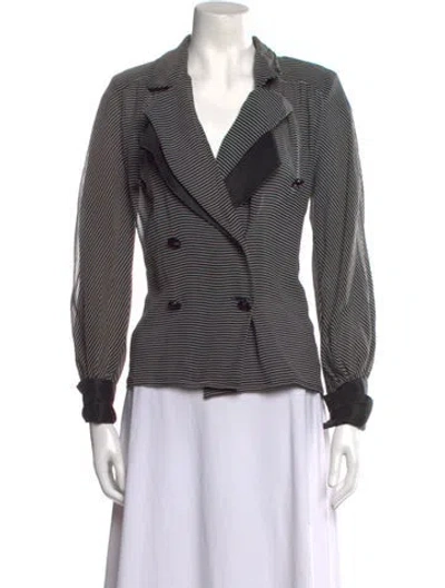 Pre-owned Valentino Night Vintage 1980's Blouse In Black