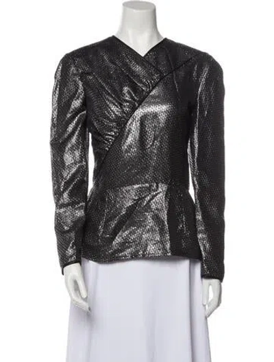 Pre-owned Valentino Night Vintage 1980's Blouse In Silver