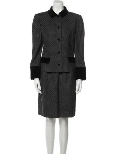 Pre-owned Valentino Night Vintage 1980's Skirt Suit In Black