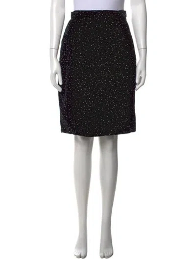 Pre-owned Valentino Night Vintage Midi Length Skirt In Black