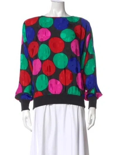 Pre-owned Valentino Night Vintage Silk Top In Red