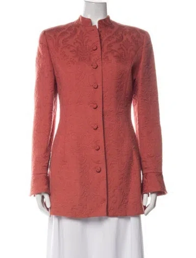 Pre-owned Valentino Night Wool Patterned Jacket In Orange
