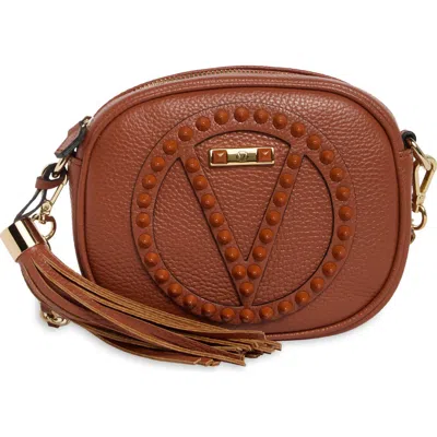 Valentino Garavani Valentino Nina Rock Leather Crossbody Bag In Caramel Cafe