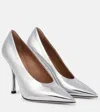 Valentino Nite-out Mirrored Leather Pumps In Silver