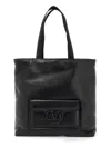 Valentino Black Vlogo Signature Leather Tote Bag In Black