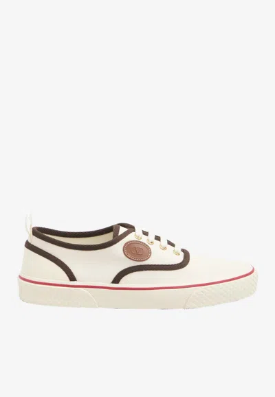 Valentino Garavani Nojoke Canvas Sneakers With Contrasting Profiles In Pink