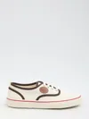 Valentino Nojoke Canvas Sneakers With Contrasting Profiles In Beige