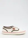 Valentino Nojoke Canvas Sneakers With Contrasting Profiles In Beige